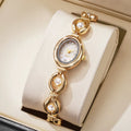 Elegant Pearl Bracelet Women Quartz Wristwatch Fashion Diamond Ladies Watches Reloj Mujer (Without Box)