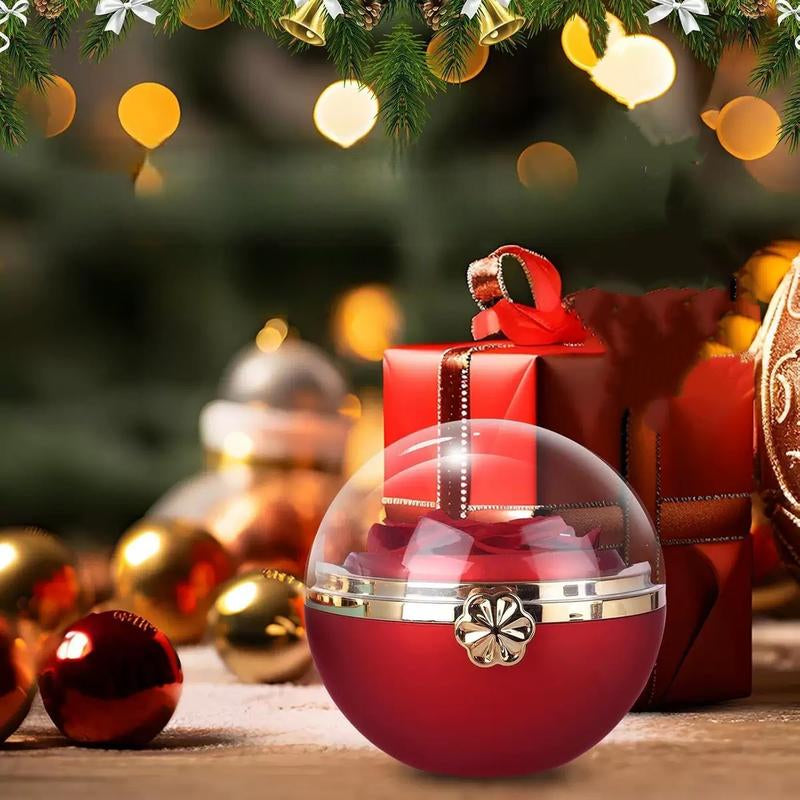 Oufer Valentine'S Day Luxury Rose Flower Jewelry Gift Case with Gold Trim and Clear Lid for Elegant Storage and Versatile Use