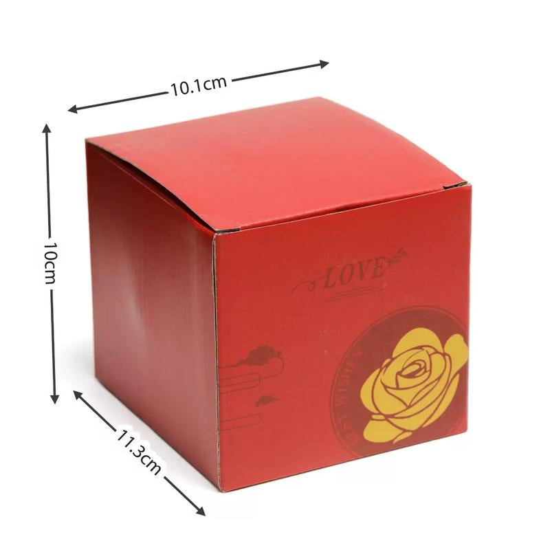 Oufer Valentine'S Day Luxury Rose Flower Jewelry Gift Case with Gold Trim and Clear Lid for Elegant Storage and Versatile Use